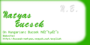 matyas bucsek business card